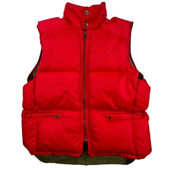 Vintage Gap Down Puffer Vest Men's M Alpine 317 Red Full Zip Racing Series Hood - Picture 1 of 14